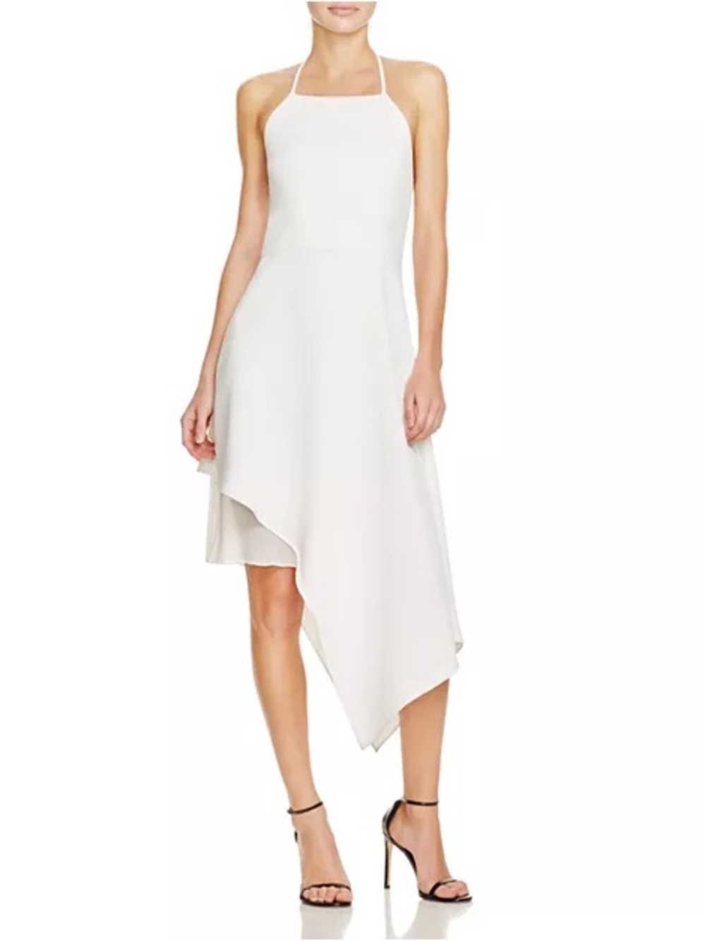 Alice + Olivia White Halter High-Low Dress